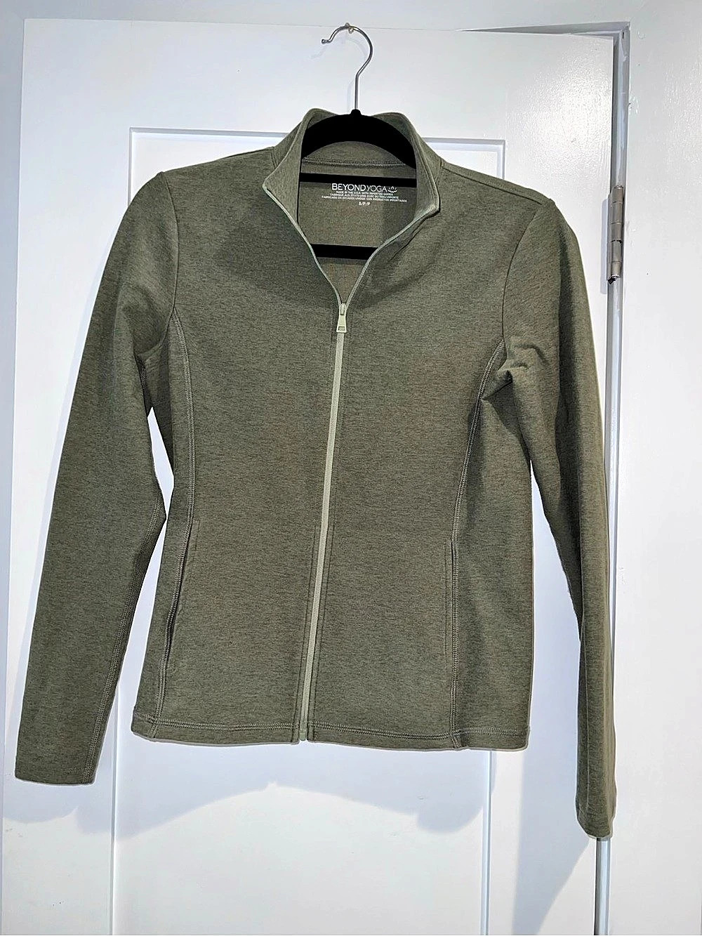Beyond Yoga Spacedye On The Go Mock Neck Jacket Olive Small R20